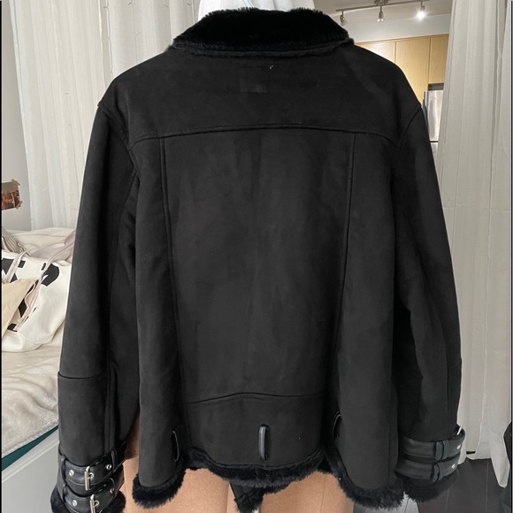 Tiger Mist Faux Suede Shearling Jacket - Picture 8 of 13